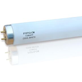 (4Pack) F15T12-CW 15W T12 Cool White 18" Fluorescent Light Bulb,Replace G E,Sylvania 21532,Philips Lamp Light Bulb,4100K Cool White, Medium Bi-Pin G13 Base