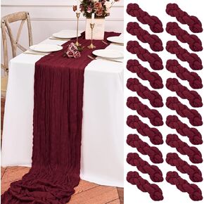 20 Packs Terracotta Cheesecloth Table Runner 70inch，Romantic Rustic Gauze Table Runner Boho Table Runner for Wedding Party Birthday Boho Table Decoration-Terracotta