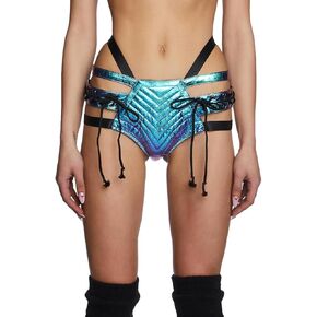 Dolls Kill Rude Awakening Lace-Up Shorts by Club Exx - Vegan Leather, Lace-Up, Comfortable Fit for Festivals & Clubbing