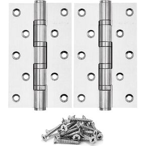 Stainless Steel Door Hinge Ball Bearing NRP, Heavy Duty Inner and Outer Door Hardware for Left and Right Doors, 5" (127mm) x 3" (76mm) Door Hinge, Door Hinge 2 Pack (Black)