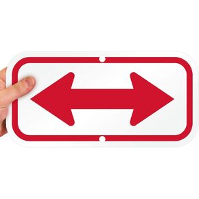 SmartSign “Bidirectional Arrow (Red)" Sign | 6" x 12" 3M Engineer Grade Reflective Aluminum