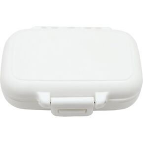 Small Pill Box Supplement Case for Pocket or Purse - 3 Removable Compartments Travel Medication Carry Case - Daily Vitamin Organizer Box (White)
