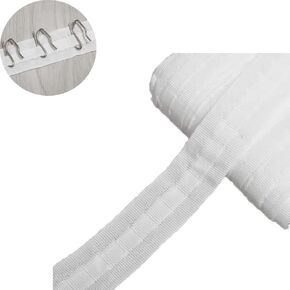 Curtain Narrow Header Tape with Strings 30Mx3CM Pull Cord Pleat Cloth Heading Belt Linings for Curtains Top Hook Hanger Home Decor Project Craft Pleater, AE-132, White