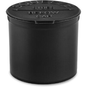 Pop Top Dram Bottles (Black) 90 Dram - 45 Per Case -(2.87" Deep X 3.16" Wide) - Packaging Supplies - Dry Herb Containers - Child Resistant Smell Proof Container - Pill Vials - Rx Vial