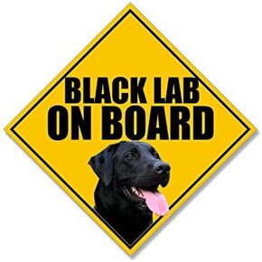 Black Lab On Board Sticker (Labrador Dog Adopt My Retriever Love vinyl decal for car window or laptop (5 inch)
