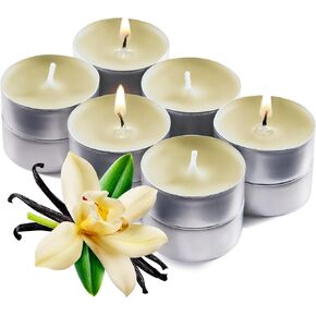 Purple Scented Tealight Candles - Pack of 12 Scented Tea Light Candles with Long Lasting Aromas - Wild Orchid Fragranced Purple Tealight Candles - 4 Hour Burn Time in Saudi Arabia