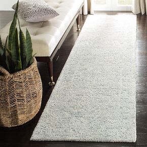 SAFAVIEH Glamour Collection 2' x 3' Blue/Ivory GLM537M Handmade Premium Wool & Viscose Accent Rug