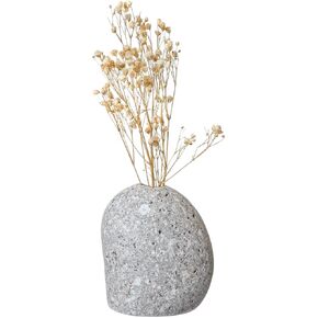 Handcrafted Stone Vase - Small Natural Stone Vase for Flowers - Elegant Home Decor and Gift Vase - Unique and Decorative Granite Stone Vase