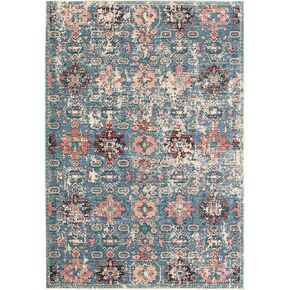 Jaipur Living Indoor Outdoor 2x8 Runner Rug, Farmhouse, Dark Blue/Multicolor