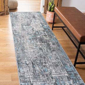 Rugshop Distressed Abstract Stain Resistant Soft Area Rug 5' x 7' Yellow