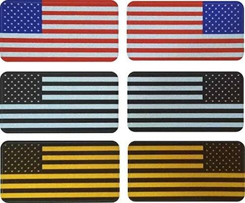 6 pcs REFLECTIVE USA Stealthy Flag Hard Hat Stickers, Black Ops Hardhat Decals | Tactical Morale Military Gear Labels | USA American Flag Helmet Toolbox in Saudi Arabia