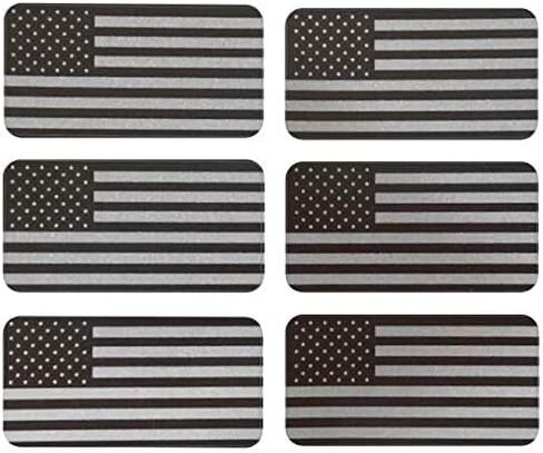 6 pcs REFLECTIVE USA Stealthy Flag Hard Hat Stickers, Black Ops Hardhat Decals | Tactical Morale Military Gear Labels | USA American Flag Helmet Toolbox in Saudi Arabia