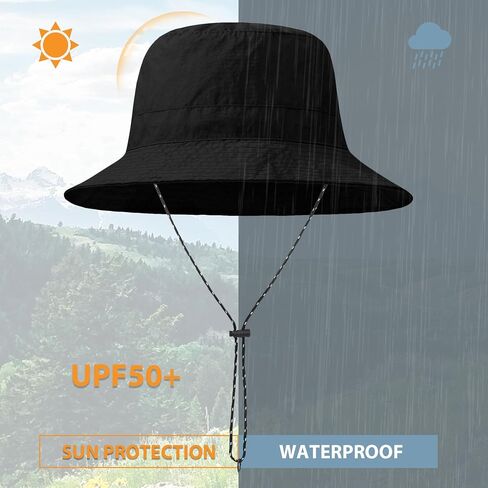 Zando Waterproof Bucket Hat for Woman Men Rain Hat UPF 50+ Sun Hats for Women Packable Outdoor Hiking Safari Fishing Hat in Kuwait