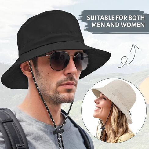 Zando Waterproof Bucket Hat for Woman Men Rain Hat UPF 50+ Sun Hats for Women Packable Outdoor Hiking Safari Fishing Hat in Kuwait