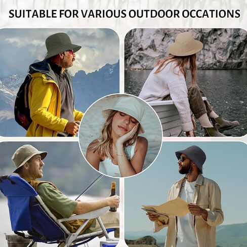 Zando Waterproof Bucket Hat for Woman Men Rain Hat UPF 50+ Sun Hats for Women Packable Outdoor Hiking Safari Fishing Hat in Kuwait