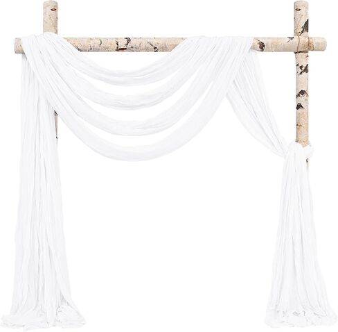 Showgeous Wedding Arch Draping Fabric 4 Panels 20Ft Burnt Orange Cheesecloth Gauze Fabric Backdrop Curtain for Wedding Ceremony Arch Stage Party Ceiling Swag Decoration in Saudi Arabia
