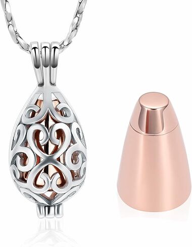 Cremation Urn Memorial Pendant Necklace with Hollow Urn Cremation Jewelry for Ashes Teardrop Keepsake Necklace Memorial Cremation Gift for Human Gift for Loss of Loved One in Saudi Arabia