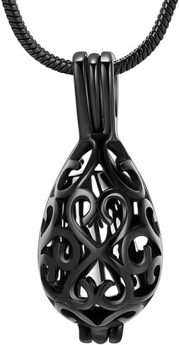 Cremation Urn Memorial Pendant Necklace with Hollow Urn Cremation Jewelry for Ashes Teardrop Keepsake Necklace Memorial Cremation Gift for Human Gift for Loss of Loved One in Saudi Arabia