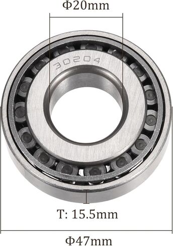 2pcs 30204 Tapered Roller Bearing - [20mm x 47mm x 15.5mm] Chrome Steel Bearing for Conveyor System Use in Kuwait