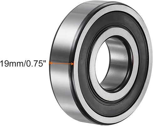 uxcell 6306-2RS Deep Groove Ball Bearing,2pcs 30 x 72 x 19mm C3 Double Rubber Sealed Chrome Steel Bearings,Black in Saudi Arabia
