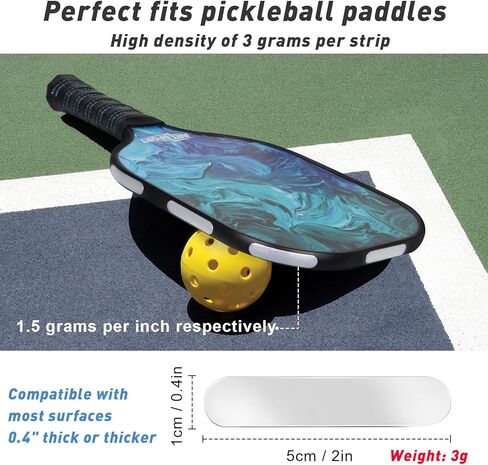 40 قطعة من شريط الرصاص بيكلبول، قضبان مرجحة 3 جرام مع شرائط وزن لاصقة لحماية حافة المجداف - تعزيز التحكم والقوة in Kuwait