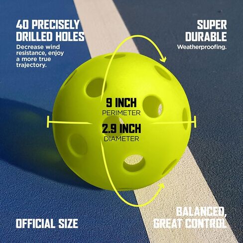 RBX Pickleball Set - (2) Premium Wooden Paddles, (2) X-40 Outdoor Balls, & Mesh Travel Bag - Outdoor Sport Games for Adults and Kids in Saudi Arabia