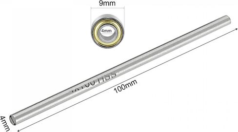 uxcell 20pcs 684ZZ Deep Groove Ball Bearings with 10pcs Round Shaft Rod in Saudi Arabia