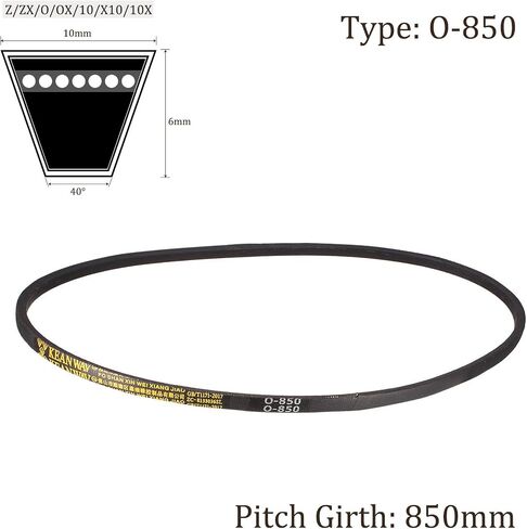 O-500 V-Belts - [500mm Pitch Length x 10mm Width x 6mm Thickness] Rubber Drive Belt for Power Transmission Use, Black in Saudi Arabia