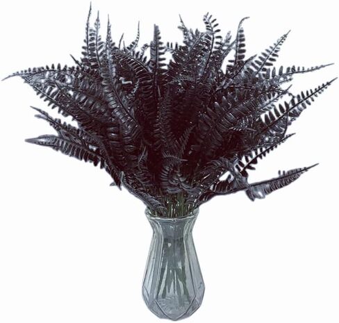 8 قطع 15 بوصة نبات سرخس بوسطن الاصطناعي، أوراق فارسية استوائية ينبع أوراق صناعية، أوراق سوداء لترتيب الزهور، قطعة مركزية للطاولة، أكاليل الزهور، الزفاف، خلفية المتجر، ديكور الهالوين in Kuwait