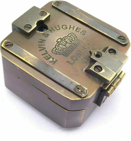 بوصلة كلفن آند هيوز الطبيعية من برونتون 1917، بوصلة تعدين نحاسية، بوصلة جيب نحاسية، أدوات ملاحة خارجية، بوصلة للتخييم والمشي لمسافات طويلة in Kuwait