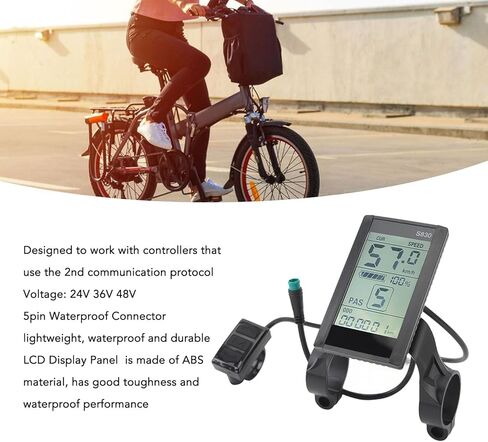 GLOGLOW Waterproof LCD Display Panel for Electric Bike and Scooter, 24V 36V 48V S830 Screen with Control and Connector Replacement, Electric Scooter Accessories in Saudi Arabia
