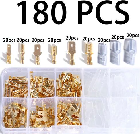 2.8/4.8/6.3mm Female Male Spade Crimp Connectors Electrical Lugs Terminal Insulating Wire Quick Splice Assortment Kit Wound Plug Crimping Spring Insert Wire Cold Pressing Wiring Cable in Saudi Arabia