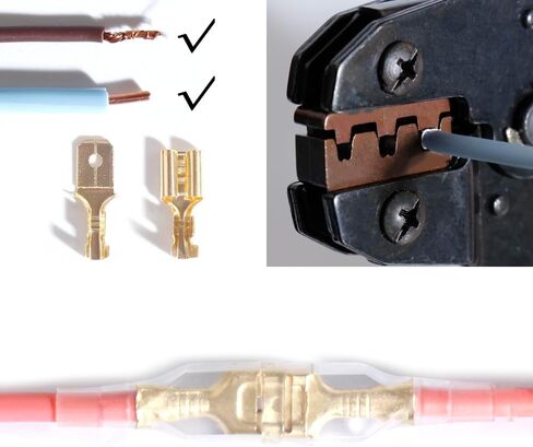 2.8/4.8/6.3mm Female Male Spade Crimp Connectors Electrical Lugs Terminal Insulating Wire Quick Splice Assortment Kit Wound Plug Crimping Spring Insert Wire Cold Pressing Wiring Cable in Saudi Arabia