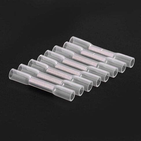 Heat Shrink Butt Connectors,100pcs 26-24AWG Waterproof Insulated Heat Shrink Butt Connectors Electrical Wire Crimp Terminals Kits of Marine Automotive Copper in Saudi Arabia