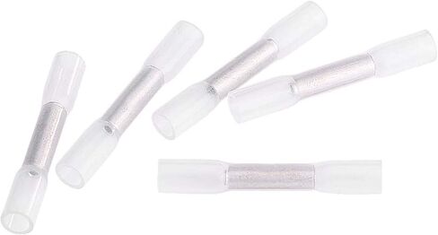 Heat Shrink Butt Connectors,100pcs 26-24AWG Waterproof Insulated Heat Shrink Butt Connectors Electrical Wire Crimp Terminals Kits of Marine Automotive Copper in Saudi Arabia