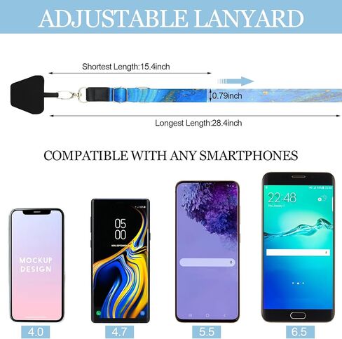 Chinco 5 Pieces Phone Lanyard Universal Adjustable Neck Straps with Phone Pads Phone Lanyard Crossbody for Phone Case Keys ID Compatible with iPhone and Most Smartphones, Butterfly Pattern in Kuwait