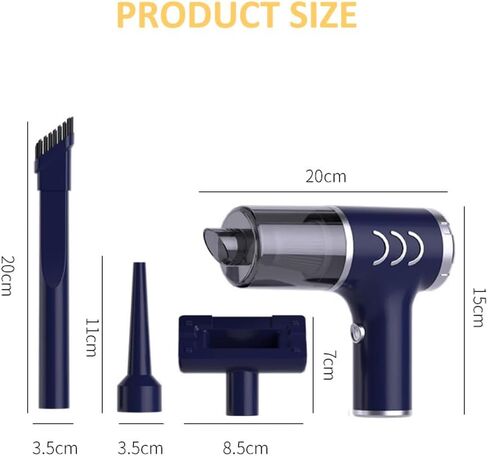 مكنسة كهربائية محمولة للسيارة 3 في 1 بقوة 12000 باسكال ومكنسة كهربائية ومنفضة هواء 7.4 فولت مكنسة كهربائية محمولة للرطب والجاف للسيارة والمنزل والمكتب والحيوانات الأليفة مع محرك بدون فرشاة in Kuwait