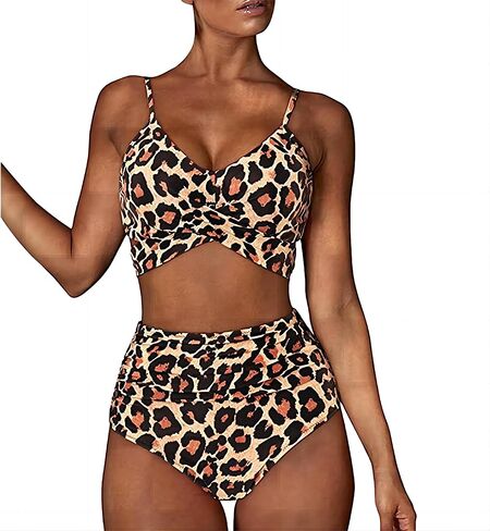 Women's Bikini Two Piece Swimsuit Front Cross Back Lace Up Adjustable Bathing Suit in Saudi Arabia