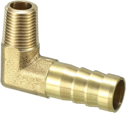 uxcell Brass Barb Hose Fitting 90 Degree Elbow 8mm Barbed x 1/8 PT Male Connector in Saudi Arabia