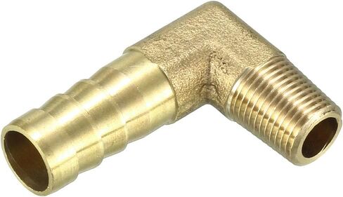 uxcell Brass Barb Hose Fitting 90 Degree Elbow 8mm Barbed x 1/8 PT Male Connector in Saudi Arabia