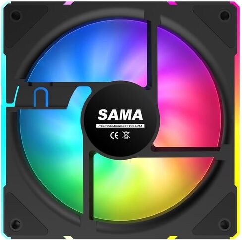 SAMA YF1203 Reverse PC Fan 120mm ARGB Case Cooler Fan,Infinity Mirror - PWM - Single Pack White in Saudi Arabia