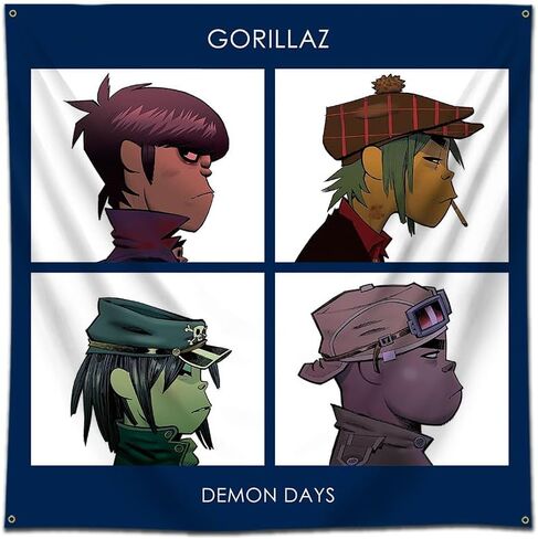 ENMOON Gorillazs (Demon Days) Album Flag Tapestry College Dorm Man Cave Home Bedroon Wall Decoration in Kuwait