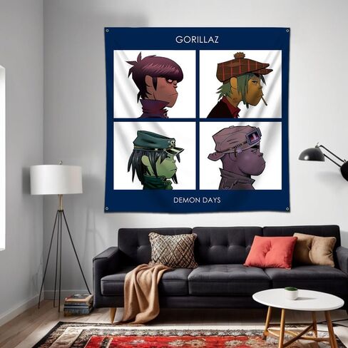 ENMOON Gorillazs (Demon Days) Album Flag Tapestry College Dorm Man Cave Home Bedroon Wall Decoration in Kuwait