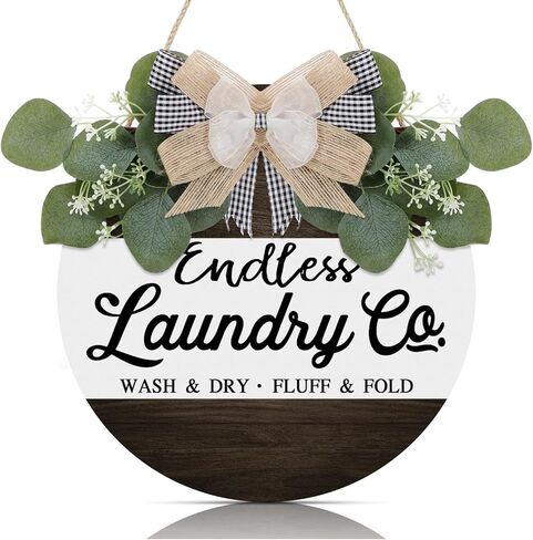 TOARTI علامة الغسيل الخشبية غرفة الغسيل علامة الخشب علامات الغسيل لغرفة الغسيل علامة معلقة الحمام الحمام الجدار الديكور in Kuwait