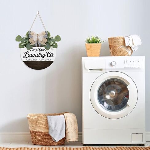 TOARTI علامة الغسيل الخشبية غرفة الغسيل علامة الخشب علامات الغسيل لغرفة الغسيل علامة معلقة الحمام الحمام الجدار الديكور in Kuwait