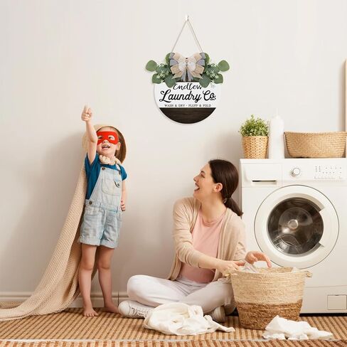 TOARTI علامة الغسيل الخشبية غرفة الغسيل علامة الخشب علامات الغسيل لغرفة الغسيل علامة معلقة الحمام الحمام الجدار الديكور in Kuwait