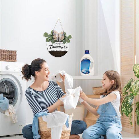 TOARTI علامة الغسيل الخشبية غرفة الغسيل علامة الخشب علامات الغسيل لغرفة الغسيل علامة معلقة الحمام الحمام الجدار الديكور in Kuwait