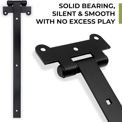 مفصلات أبواب سوداء لتحسين المنزل - حزمة من مفصلات أبواب مقاس 18 بوصة باللون الأسود غير اللامع - مفصلات أبواب الحظيرة بسمك 4 مم تشتمل على 12 براغي تثبيت مطلية باللون الأسود - مفصلة بوابة حديدية شديدة التحمل in Kuwait