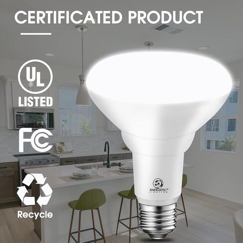 Energetic 6 Pack 75W BR30 LED Recessed Light Bulb, Dimmable, 900 Lumens, 2700K Soft White, E26 Base, Indoor Flood Light for 5/6 Inch Cans, UL Listed in Saudi Arabia