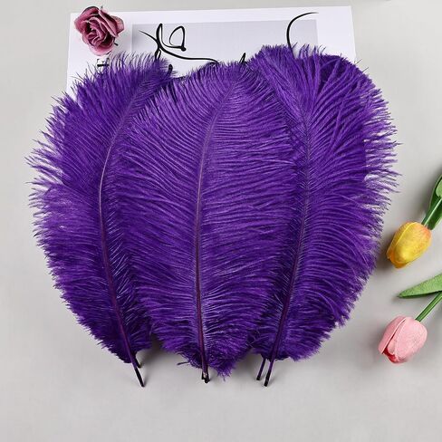 THARAHT White Ostrich Feathers 24pcs Natural Bulk 8-10Inch 20cm-25cm for Crafts Wedding Party Centerpieces Christmas Tree Decoration Feathers in Saudi Arabia
